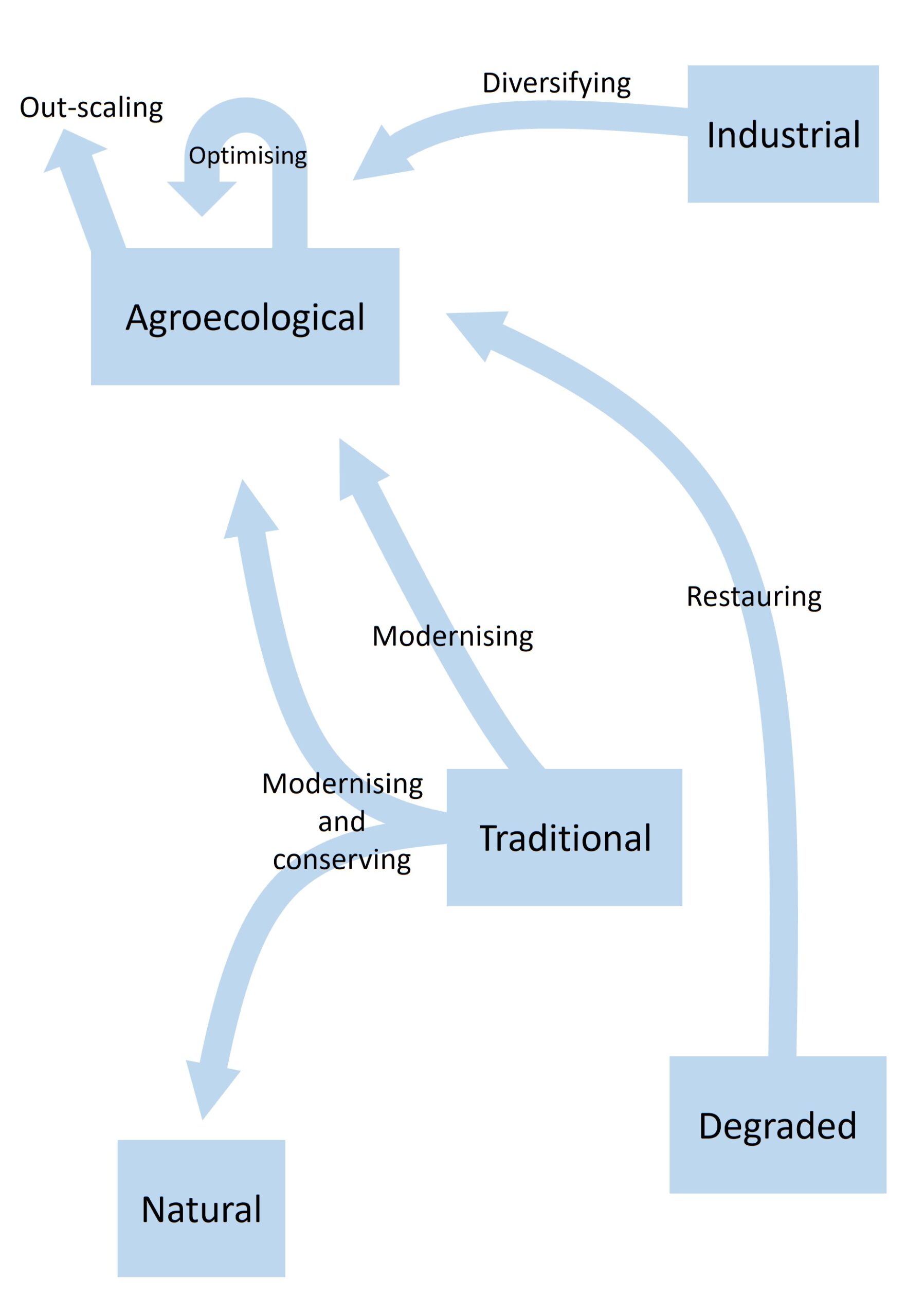 Most often documented types of agroecological transitions in the Mekong Region