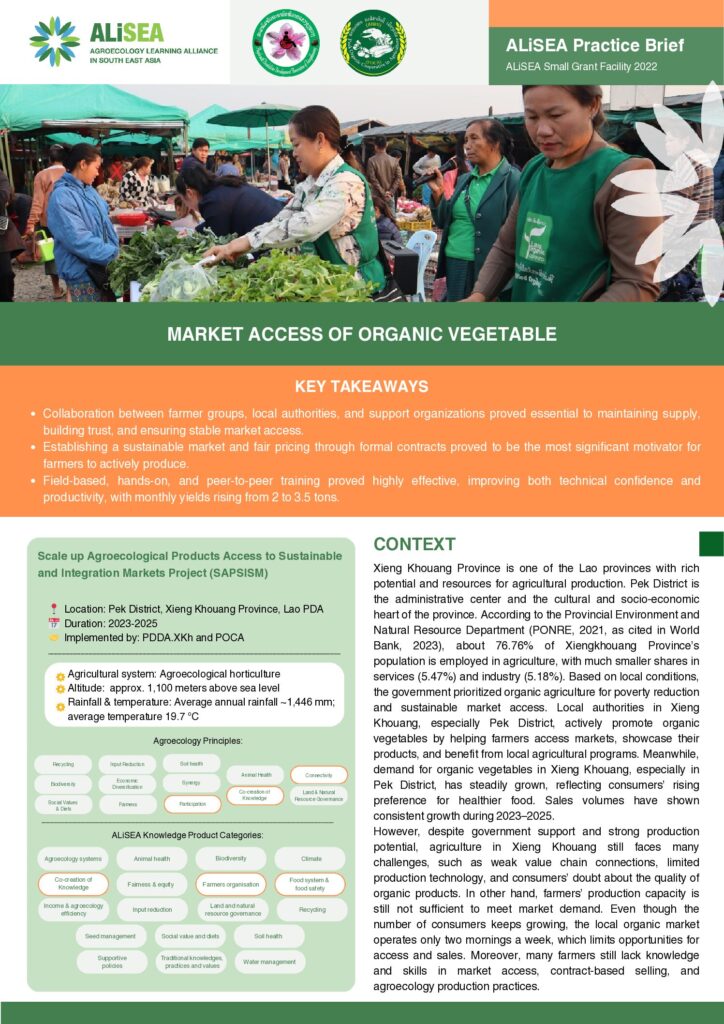 Market Access of Organic Vegetable